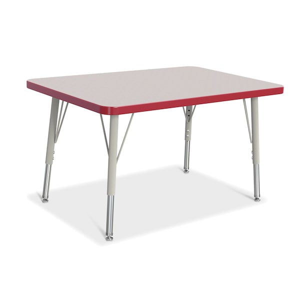 Jonti-Craft Berries Rectangle Activity Table, 24 in. x 36 in., E-height, Freckled Gray/Red/Gray - 6478JCE008