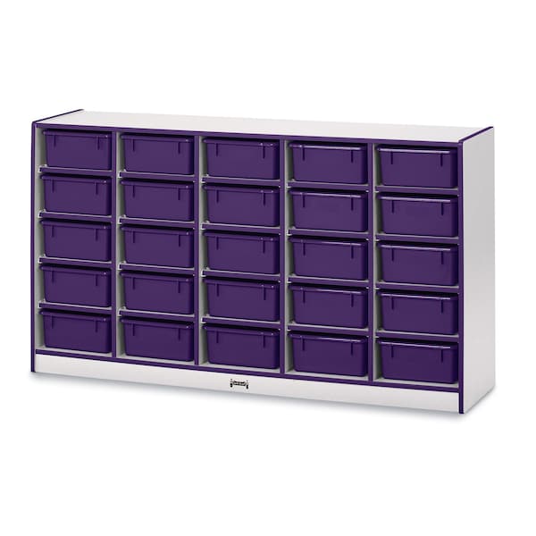 Jonti-Craft Rainbow Accents 25 Tub Mobile Storage, with Tubs, Purple - 4026JCWW004