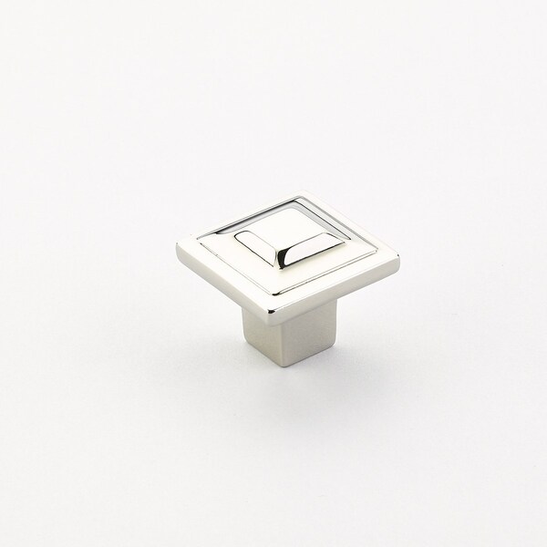 Schaub 1-1/4in Menlo Park Square Cabinet Knob Polished Nickel Finish - 530-PN