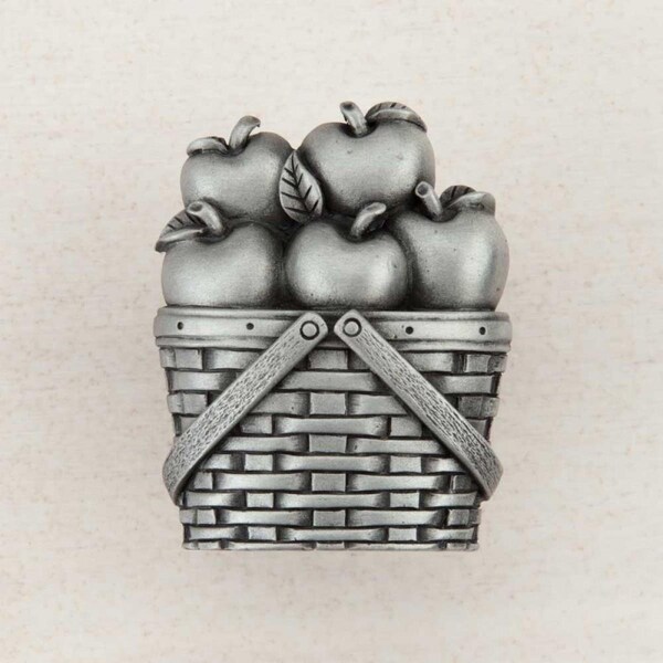 Acorn Mfg Artisan Collection Apple Basket Knob, Antique Pewter - DQAPP