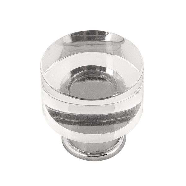 Gan Eden 1.25 in. Midway Cabinet Knob Dia Crysacrylic with Chrome Finish - GA1782696