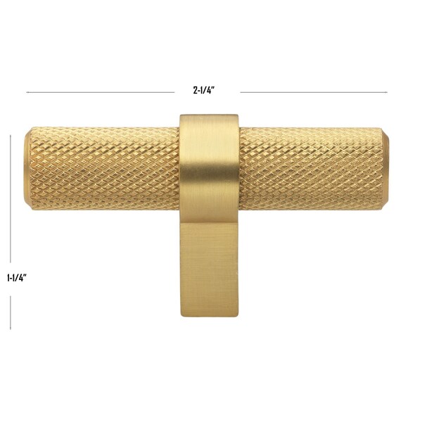 Gliderite Hardware 2-1/4 in. Knurled Steel Cabinet T-Bar Knob - 8002-T-BG, 25PK - 8002-T-BG-25