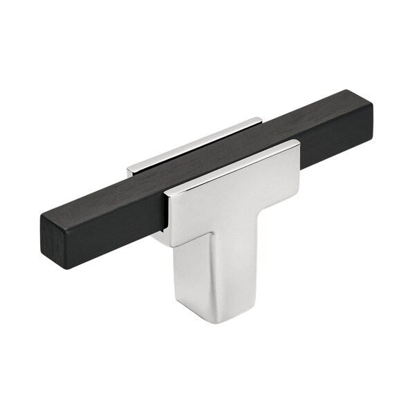 Amerock Urbanite 2-5/8 in 67 mm Length Polished Chrome/Brushed Matte Black Cabinet Knob - BP6726BMB