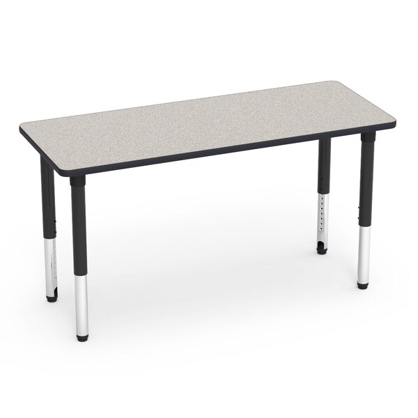 Virco 60 in. W, 24 in. L, 24-32 in. H, Grey Nebula Top / Black Edge - 502460ADJ