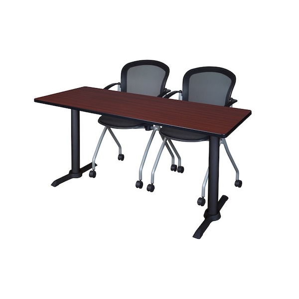 Cain Rectangle Tables > Training Tables > Cain Training Table & Chair Sets, 66 W, 24 L, 29 H, Mahogany - MTRCT6624MH23BK