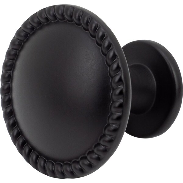 Designperfect 1-1/4 Diameter Round Cabinet Knob, Matte/Flat Black, 10PK - DPA10R11KBLK