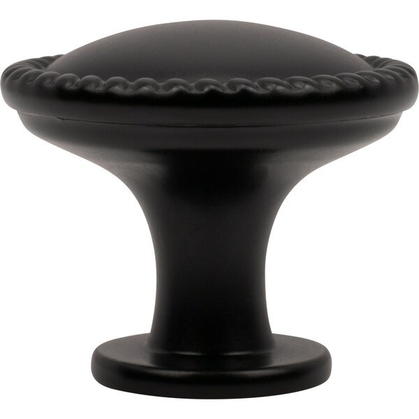 Designperfect 1-1/4 Diameter Round Cabinet Knob, Matte/Flat Black, 10PK - DPA10R11KBLK
