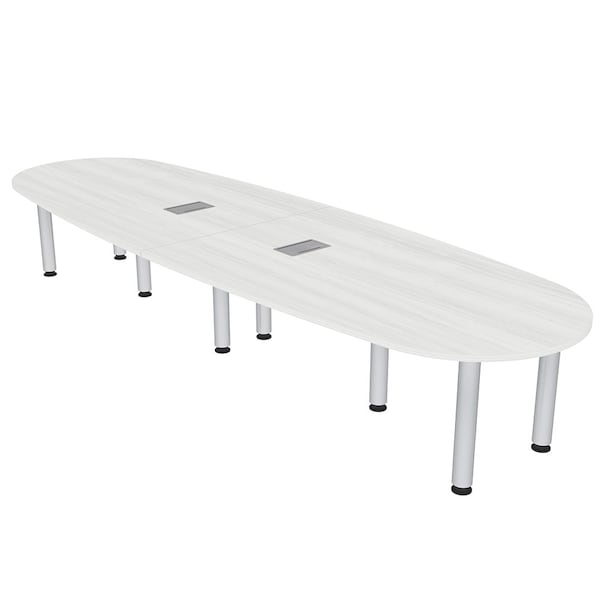 Skutchi Designs 45 in W, 120 in L, 29 in H, Engineered Wood Top, White - H-BOVL-46119PT-WC-EL