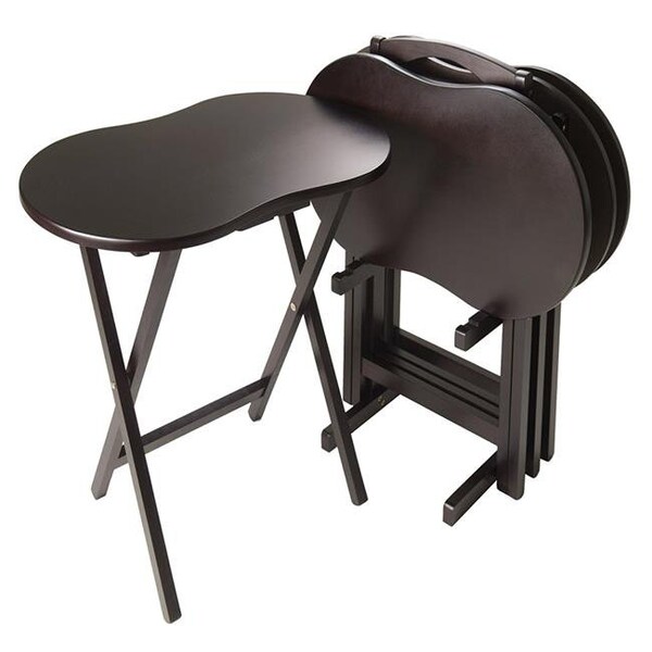Winsome Wood Winsome Wood 40524 Nathan Snack Table Set; Cappuccino - 5 Piece - 40524