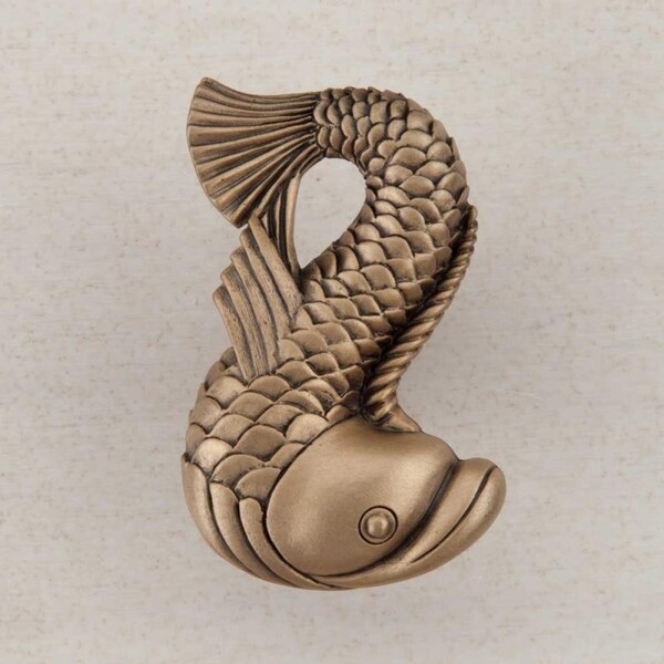 Acorn Mfg Artisan Collection Dolphin Knob, Museum Gold - DP5GP