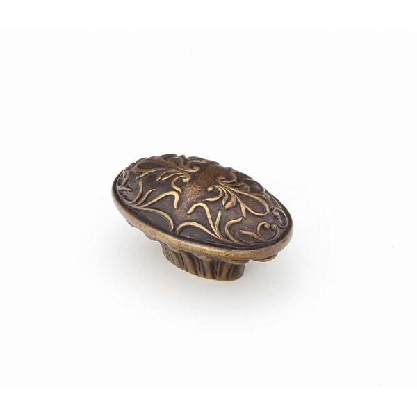 Schaub 5/8in Oval Cantata Cabinet Knob Dark Italian Antique Finish - 993-DIA