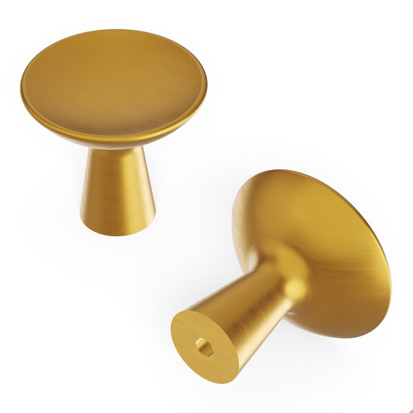 Hickory Hardware Maven Collection Hook Knob 2-5/16 Inch Diameter Brushed Golden Brass Finish - H078782BGB