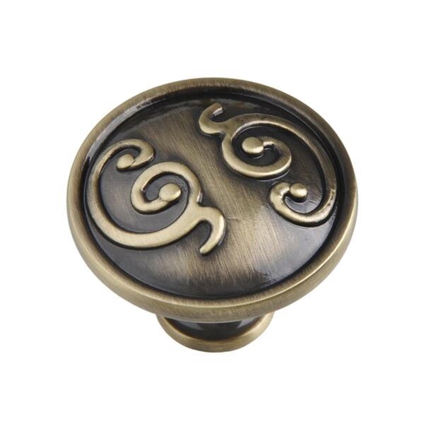 Camp Usa Roma Cabinet Knob Antique Brass 1.3 inch - CA3860861