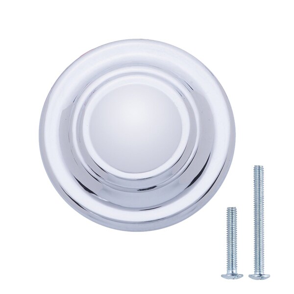 South Main Hardware Traditional Top Ring Cabinet Knob, 1.25" Diameter, Polished Chrome, 25PK - SH3155-PC-25