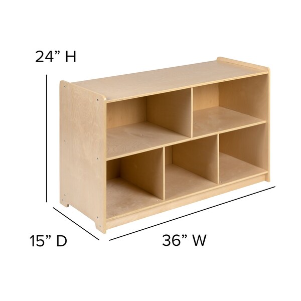 Flash Furniture Wooden 5 Section School Classroom Storage Cabinet - MK-STRG004-GG