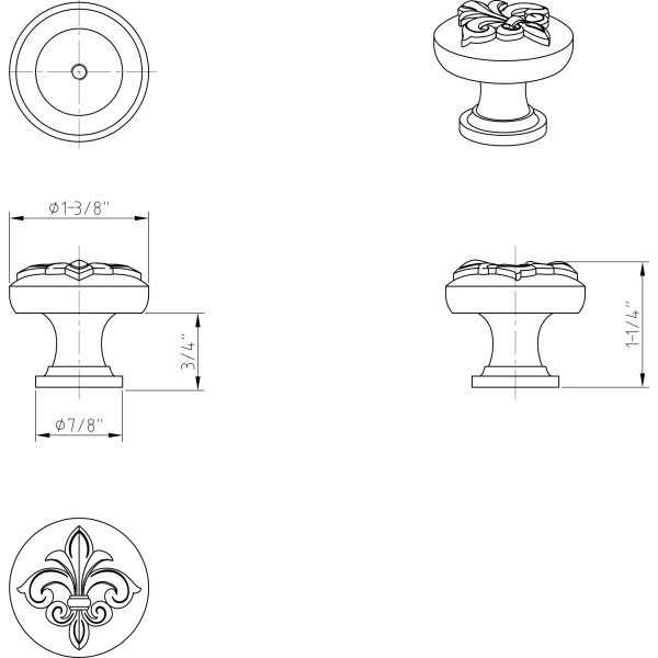 Jeffrey Alexander 1-3/8" Diameter Antique Brushed Satin Brass Lafayette Cabinet Knob - 218ABSB