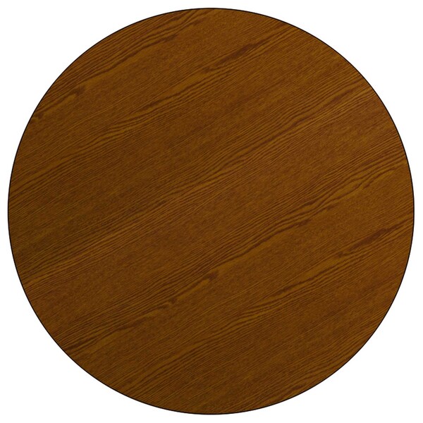 Flash Furniture Round Activity Table, 42" W, 42" L, 25.5" H, Laminate, Wood Grain - XU-A42-RND-OAK-H-P-CAS-GG