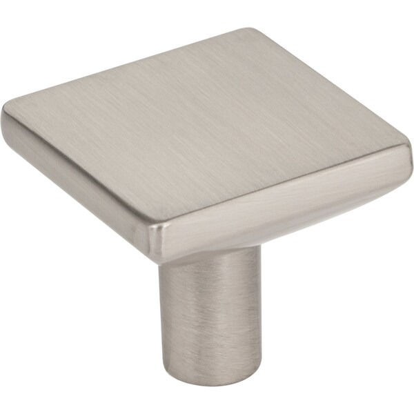 Elements By Hardware Resources 1-1/4In. Overall Length Satin Nickel Walker 1 Square Knob - 827SN