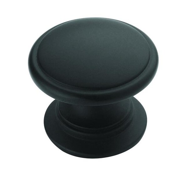 Amerock Amerock 25PK53012FB 1.25 in. Allison Value Flat Black Cabinet Knob - Pack of 25 - 25PK53012FB