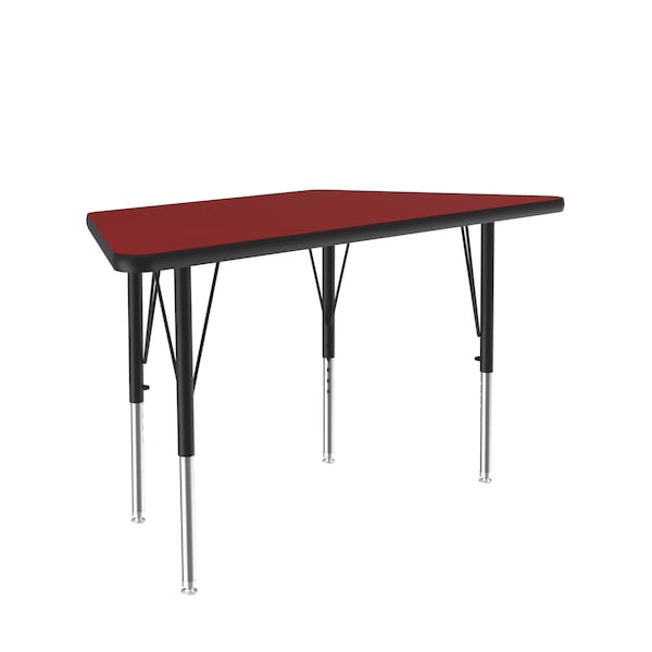 Correll Trapezoidal Adjustable Height Activity Kids School Table, 24" W, 48" L, 19" to 29" H, Red - A2448-TRP-35
