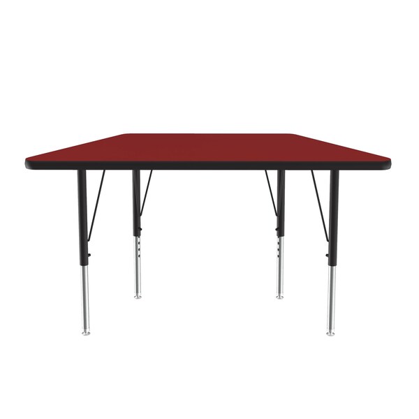 Correll Trapezoidal Adjustable Height Activity Kids School Table, 24" W, 48" L, 19" to 29" H, Red - A2448-TRP-35