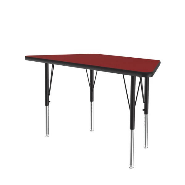 Correll Trapezoidal Adjustable Height Activity Kids School Table, 24" W, 48" L, 19" to 29" H, Red - A2448-TRP-35
