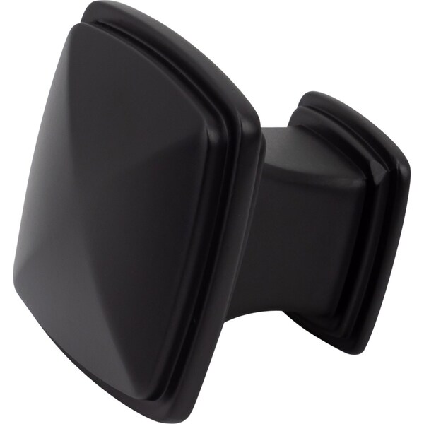 Designperfect 1-3/16 Overall Length Square Cabinet Knob, Matte/Flat Black - DPA-S77KBLK