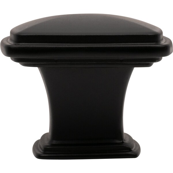 Designperfect 1-3/16 Overall Length Square Cabinet Knob, Matte/Flat Black - DPA-S77KBLK