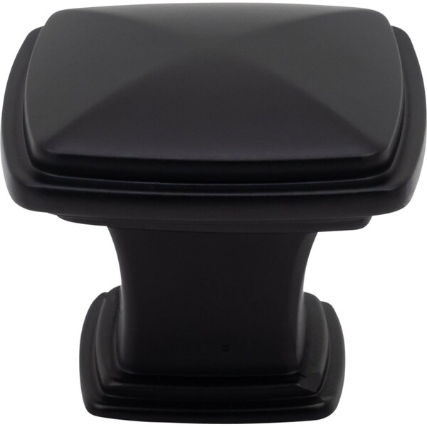 Designperfect 1-3/16 Overall Length Square Cabinet Knob, Matte/Flat Black - DPA-S77KBLK