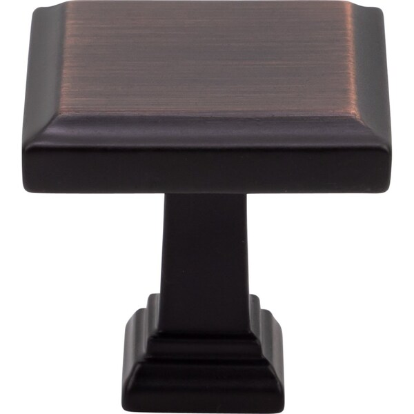 Designperfect 1-3/16 Overall Length Square Cabinet Knob, Brushed Oil Rubbed Bronze, 10PK - DPA10S54KORB