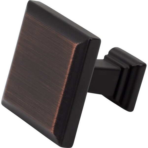 Designperfect 1-3/16 Overall Length Square Cabinet Knob, Brushed Oil Rubbed Bronze, 10PK - DPA10S54KORB