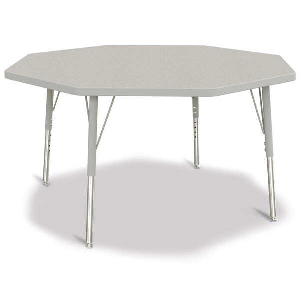 Jonti-Craft Berries Octagon Activity Table, 48 in. x 48 in., E-height, Freckled Gray/Gray/Gray - 6428JCE000