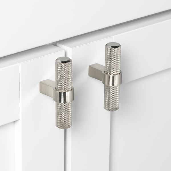 Gliderite Hardware 2-1/4 in. Knurled Steel Cabinet T-Bar Knob - 8002-T-SS, 5PK - 8002-T-SS-5