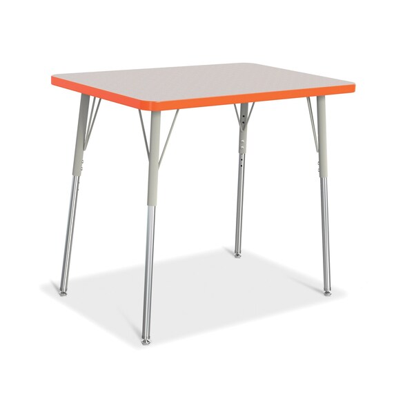 Jonti-Craft Berries Rectangle Activity Table, 24 in. x 36 in., A-height, Freckled Gray/Orange/Gray - 6478JCA114