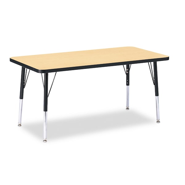 Jonti-Craft Berries Rectangle Activity Table, 24 in. x 48 in., E-height, Maple/Black/Black - 6403JCE011