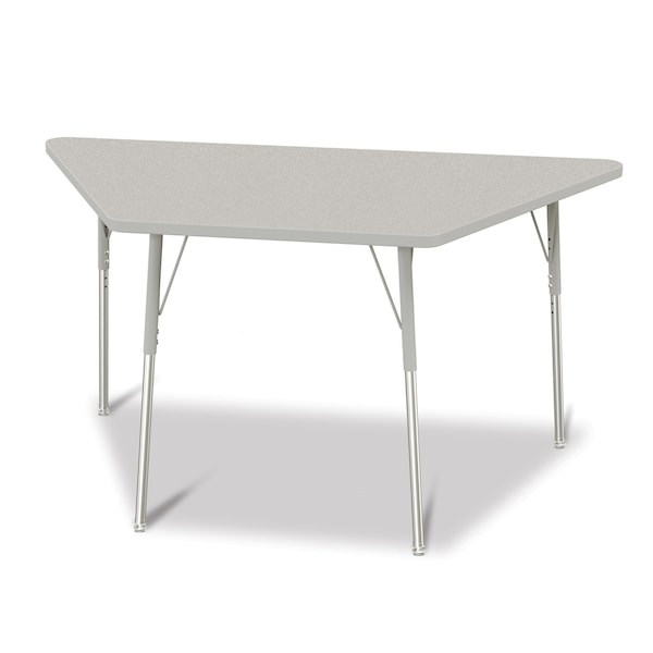 Jonti-Craft Berries Trapezoid Activity Tables, 30 in. x 60 in., A-height, Freckled Gray/Gray/Gray - 6443JCA000