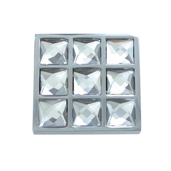 Utopia Alley Gleam Grid Polished Chrome Square Cabinet Knob 1.5 inch - HW337PLCH021