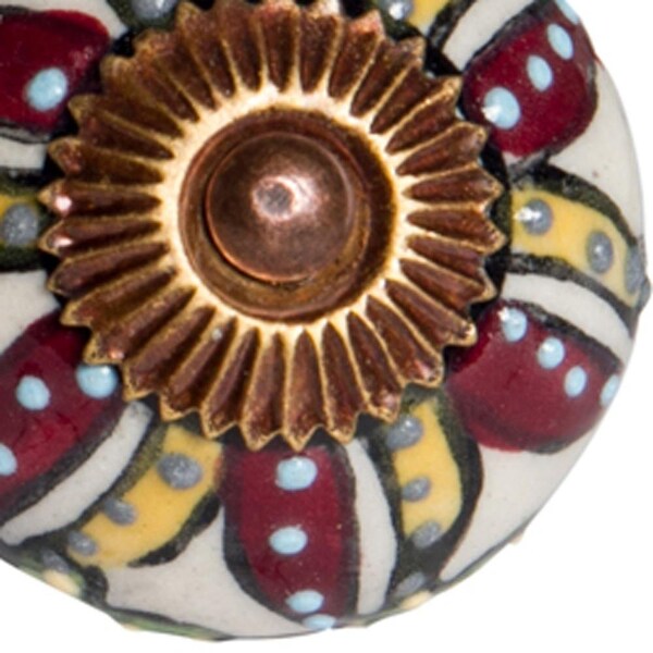 Homeroots Multi Color Ceramic & Metal Knob; 1.5 x 1.5 x 1.5 in. - Pack of 8 - 358077