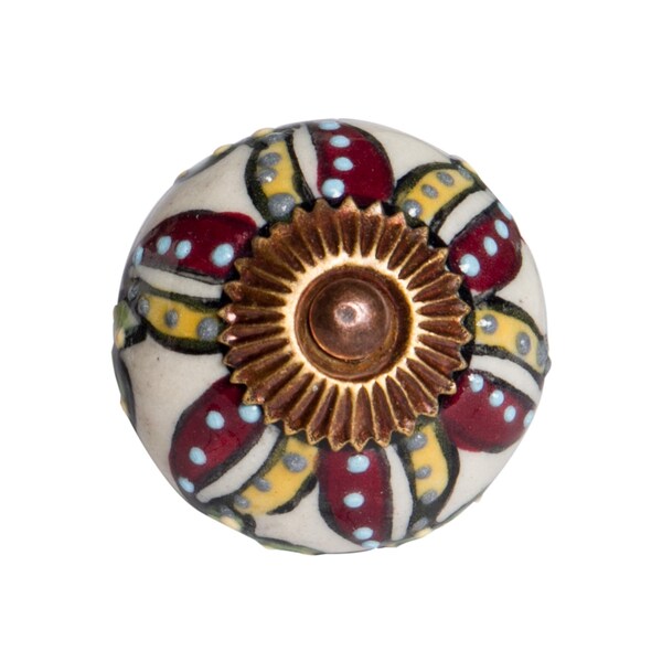 Homeroots Multi Color Ceramic & Metal Knob; 1.5 x 1.5 x 1.5 in. - Pack of 8 - 358077