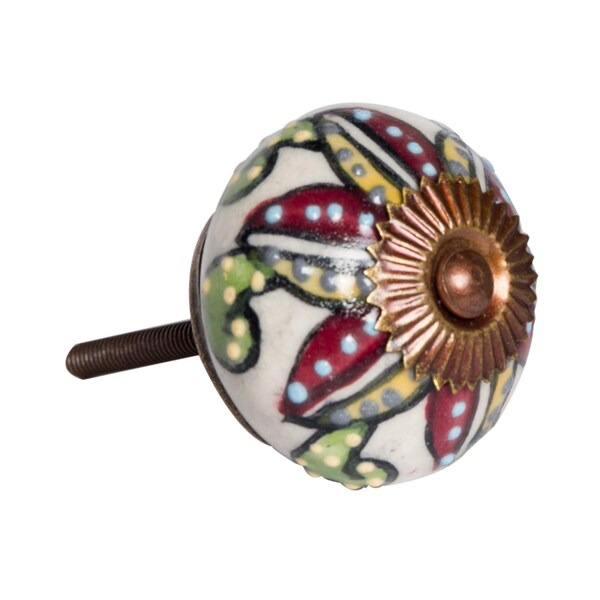 Homeroots Multi Color Ceramic & Metal Knob; 1.5 x 1.5 x 1.5 in. - Pack of 8 - 358077