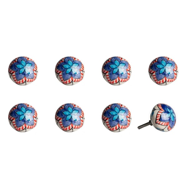 Pipers Pit Multi Color Ceramic & Metal Knob, 1.5 x 1.5 x 1.5 in., 8PK - PI3093916