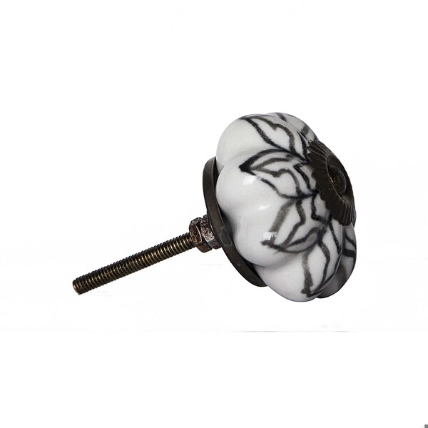 Homeroots Red Ceramic & Metal Knob; 1.5 x 1.5 x 1.5 in. - Pack of 12 - 358098