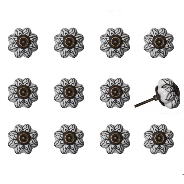 Homeroots Red Ceramic & Metal Knob; 1.5 x 1.5 x 1.5 in. - Pack of 12 - 358098