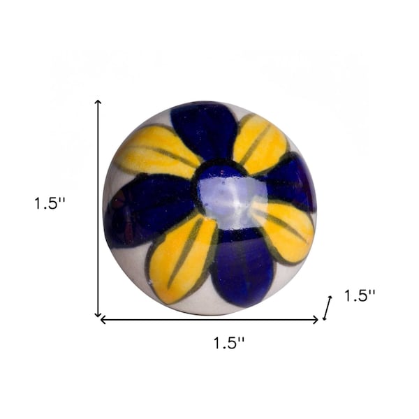 Homeroots Multi Color Ceramic & Metal Knob; 1.5 x 1.5 x 1.5 in. - Pack of 8 - 358120