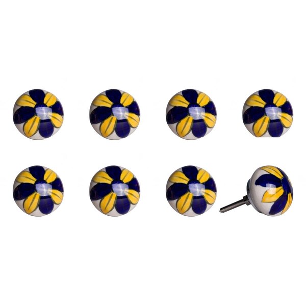 Pipers Pit Multi Color Ceramic & Metal Knob, 1.5 x 1.5 x 1.5 in., 8PK - PI3100228