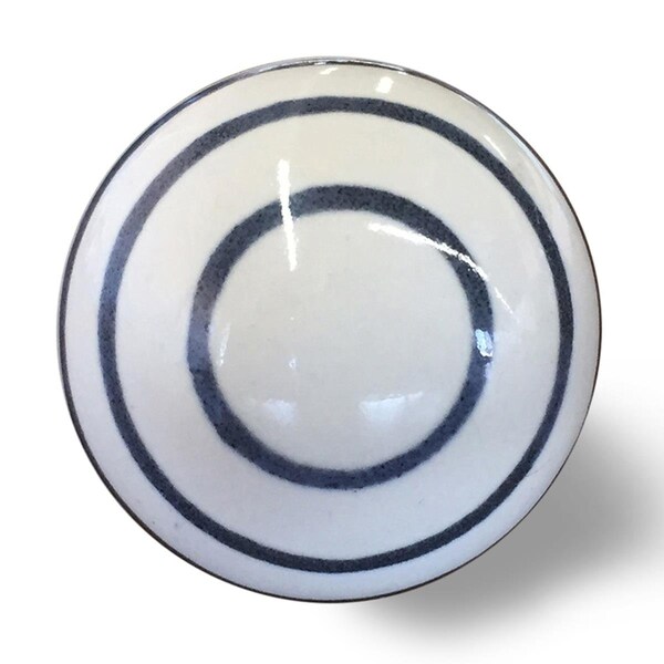 Oceantailer Home Roots Beddings  Knob-It for K3516, White & Navy, 8PK - 332348
