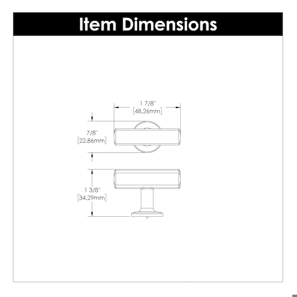 Hickory Hardware Woodward Collection T-Knob 1-15/16 Inch x 15/16 Inch Champagne Bronze Finish - H077878CBZ