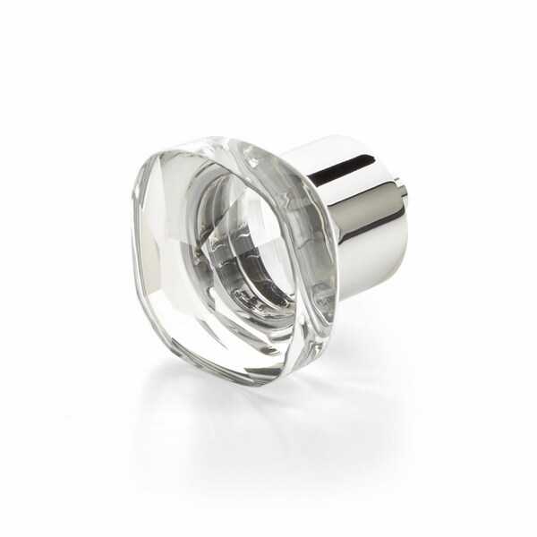 Schaub City Lights Soft Square Glass Knob Polished Chrome Finish - 61-26