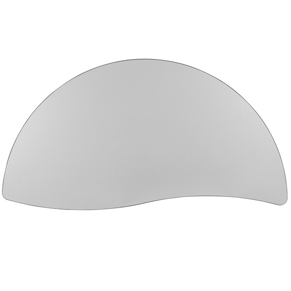 Flash Furniture Half Round 30 W, 60 L, 25 H, Chrome, Laminate, Particleboard, Steel, Grey - XU-A60-HCIRC-GY-T-P-CAS-GG