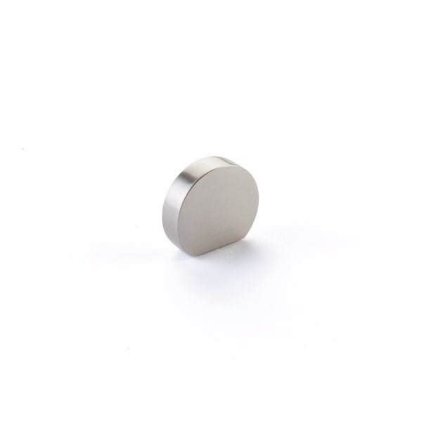 Schaub 1in Cafe Modern Oval Cabinet Knob with 7/8in Center to Center Brushed Nickel Finish - 10040-BN